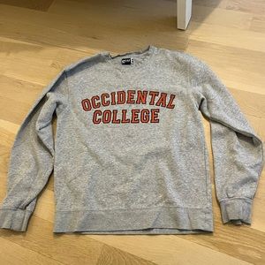 Grey + Orange Occidental College crewneck